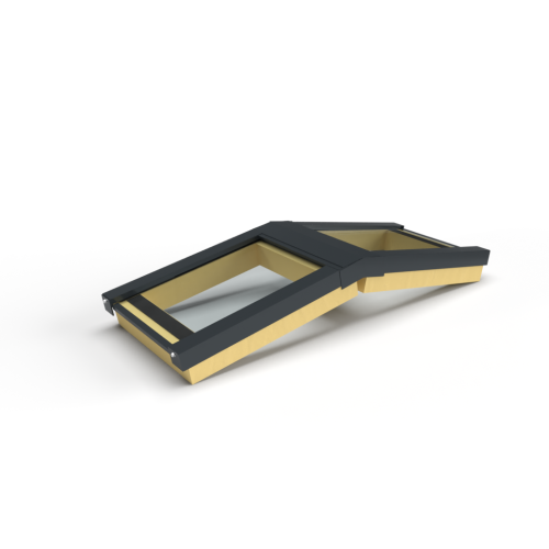 Complete 2 vaks zadeldak lichtstraat op maat met 6-13-44.2 HR++ veiligheidsglas