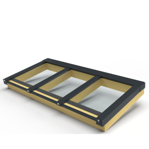 Complete 3 vaks lessenaars lichtstraat op maat met 44.2 enkel veiligheidsglas