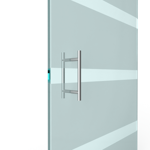 T-greep voor glazen deur ø 19mm - L: 300x200 mm - RVS