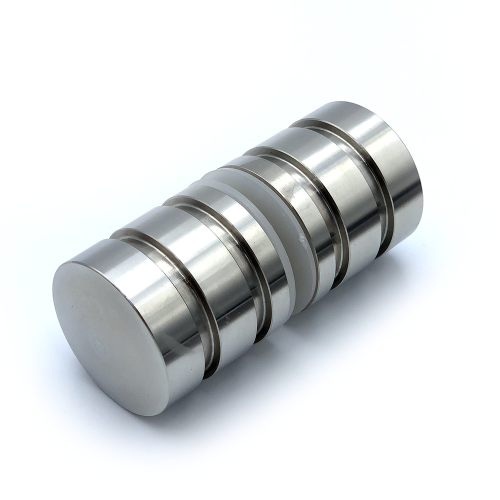 Douchedeurknop 721 rond dubbele groef 30mm - RVS