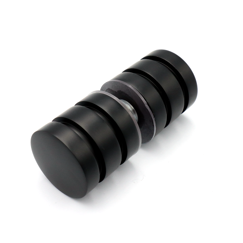 Douchedeurknop 723 rond dubbele groef 30mm - Zwart