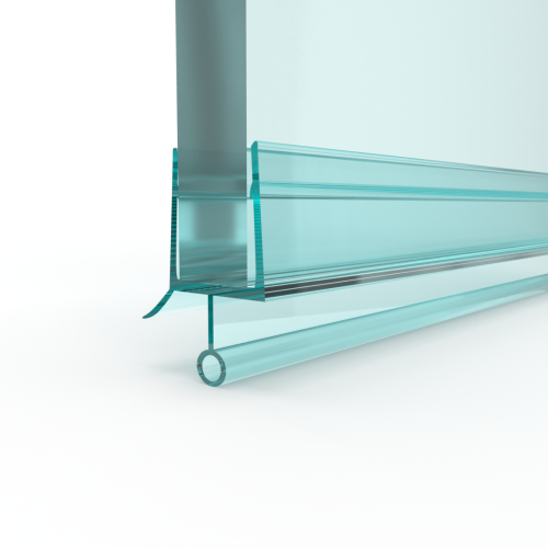 Douchedeurafdichting met ronde balg midden en platte balg zijkant