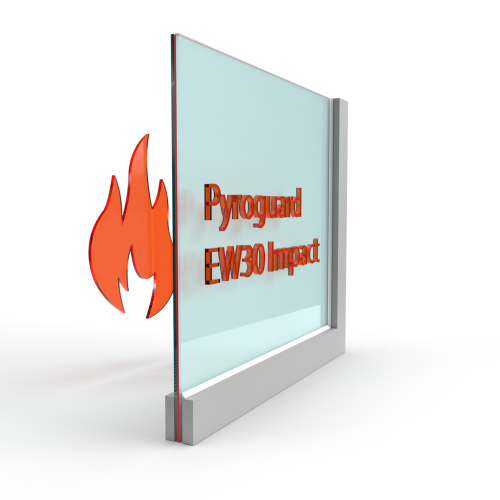Enkel glas Pyroguard Satijn EW30 Impact (stalen constructie)