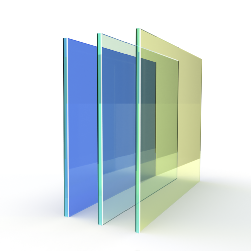 Enkel glas gekleurd gehard rondom geslepen