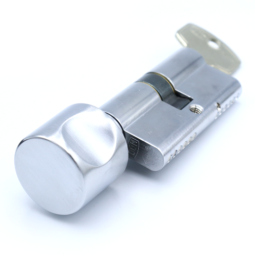 Cilinderslot met knop - 30/30 mm - aluminium