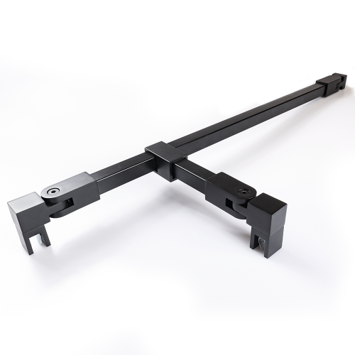 Stabilisatiestang set vierkant glas/wand met T-adapter 1000 mm - Zwart