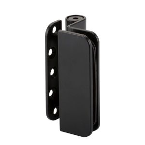 Afgerond scharnier glas/wand 90° enkelwerkend - Zwart