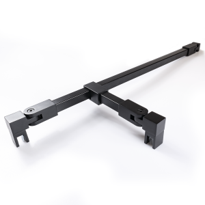 Stabilisatiestang set vierkant glas/wand met T-adapter 1000 mm - Zwart